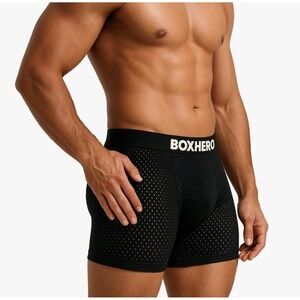 2-Box Hero Performance Boxer Briefs Bamboo Mesh Cooling Pouch Blue Size 2XL